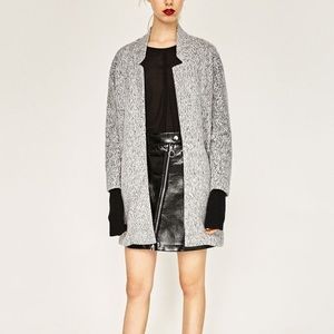 Zara heather grey marl midi coat